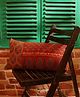 Vanchai Ajrak Rust Handcrafted Organic Cotton Cushion Cover - Red
