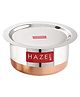 HAZEL Steel Copper Bottom Tope with Lid Copper Bottom Vessels For Cooking Copper Bottom Cooking Utensils Stainless Steel Tope Patila Silver - 1500 ML