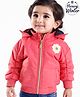 Babyoye Solid Colored Full Sleeve Jacket with Sunflower Patch - Pink