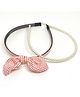 SKD Set Of 2 Pearl And Bow Hair Band Set - Pink