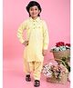 Saka Designs By Sapna Full Sleeves Blended Cotton Solid Colour Pathani Kurta & Salwar - Yellow