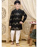 Saka Designs By Sapna Embroidered Full Sleeves Kurta & Pyjama Set - Black