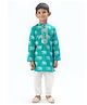 Lil' Drama Full Sleeves Laced Detailed Kurta With Pant Set - Green