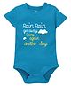 Zeezeezoo Half Sleeves Monsoon Theme Typography Printed  Onesie - Blue