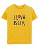 Zeezeezoo Half Sleeves Bua & Baby Theme I Love Bua Text  Printed Kids T Shirt - Yellow