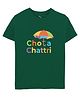 Zeezeezoo Half Sleeves Monsoon Theme Chota Chattri Text Printed Tee - Forest Green