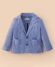 Simply Premium Cotton Full Sleeves Textured Partywear Blazer Solid Colour - Blue