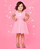 Saka Designs By Sapna Sleeveless Solid Colour Party Dress With Bow - Pink