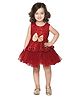 Saka Designs By Sapna Sleeveless Silk Sequined Floral Embroidered Dress  with Bow Applique - Maroon