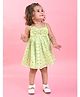 Saka Designs By Sapna Singlet Sleeves Polka Dot Printed Party Frock - Green