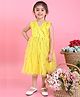 Saka Designs By Sapna Sleeveless Net Mirror Work Detailing Party Frock - Yellow