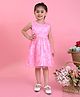 Saka Designs By Sapna Sleeveless Net Star Printed Party Frock - Pink