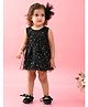 Saka Designs By Sapna Sleeveless Net Star Printed Party Frock - Black