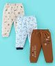 Mini Donuts 100% Cotton Full Length Pajamas Text Printed Pack of 3 (Colour May Vary)