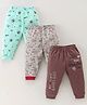 Mini Donuts Pajamas 100% Cotton Full Length Pajamas Text Printed Pack of 3 (Print & Colour May Vary)