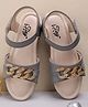 Tiny Bugs Loop Chain Embellished Solid Sandals - Grey