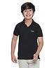 SpyBy Cotton Half Sleeves Polo T-Shirt Solid Color - Black