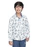 SpyBy Full Sleeves Cotton Leaf Printed Shirt - White