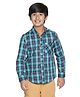 SpyBy Full Sleeves Cotton Checked Shirt - Green