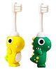 FunBlast Cute Dinosaur Design Toothbrush for Kids (Pack of 2 - Random Color)