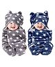 OyO Baby 3-in-1 Fleece Hooded Baby Blanket Wrappers Pack of 2 - Blue & Grey