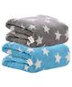 OYO BABY Fleece Baby Blanket All Season Great Gift Bath Towel Multipurpose Comforter Pack of 2 - Sky Blue & Grey