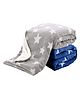 OYO BABY Fleece Baby Blanket All Season Great Gift Bath Towel Multipurpose Comforter Pack of 2 - Blue & Grey