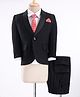 Robo Fry Velvet Full Sleeves Four Piece Party Suit with Tie - Black