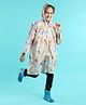Tiara Floral Printed Rain Shut With Pockets - Beige