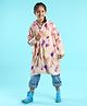 Tiara Full Sleeves Princess Printed Rain Shut With Pockets -  Purple