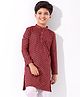 EARTHY TOUCH 100% Cotton Knit Full  Sleeves Chevron Printed Kurta - Maroon