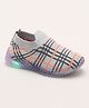 Priaansha Kids Checkered LED Slip On Shoes - Grey