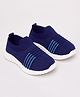 Priaansha Kids  Unisex Mesh Designed Stripe Print Slip On Shoes - Navy Blue