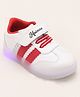 Priaansha Kids Velcro Closure Striped  Rexine LED Slip On  Shoes - Red