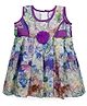 Mom's Girl Flower Applique Pleated Dress - Purple