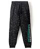Babyhug Cotton Looper Knit Full Length Lounge Pant Text Print - Black