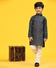 P-MARK Full Sleeves Embroidered With Ethnic Motif  Kurta Pyjama - Green