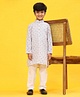 P-MARK Full Sleeves Embroidered With Ethnic Motif  Kurta Pyjama - White