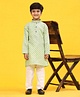 P-MARK Full Sleeves Diagonal Checked Printed  Kurta Pyjama Set - Green