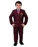 BT DEZINES 5 Piece Full Sleeves Solid Coat Pant Suit  - Maroon
