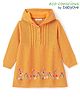 Babyoye Eco Conscious 100% Cotton Full Sleeves Hooded Sweater with Floral Embroidery - Orange