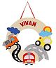 Lill Pumpkins Beige Transport Theme Customized Personalised Felt Name Alphabet Hanging For Kids Name Plaque - Multicolour