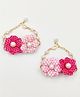 Lime By Manika Set Of 2 Shimmer Flower Embellished Bracelets - Pink