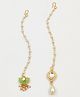 Lime By Manika Set Of 2  Lotus & Kundan Maang Teeka Set  - Green Off White