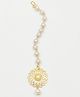 Lime By Manika Flower Embellished  Pearl Detailed Maang Teeka - Gold