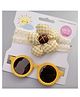 Kidofash Set Of 2 Flower Applique Embellished Headband & Sunglasses - Yellow