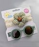 Kidofash Set Of 2 Flower Applique Embellished Headband & Sunglasses - Light Green
