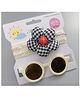 Kidofash Set Of 2 Flower Applique Embellished Headband & Sunglasses - White & Blue