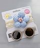 Kidofash Set Of 2 Flower Applique Embellished Headband & Sunglasses - Grey & Sky Blue