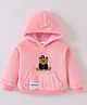 Kookie Kids Full Sleeves Hooded Sweatshirt Teddy Applique - Pink